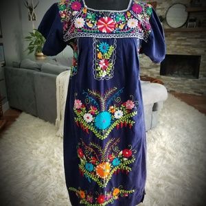 Navy blue Mexican dress
